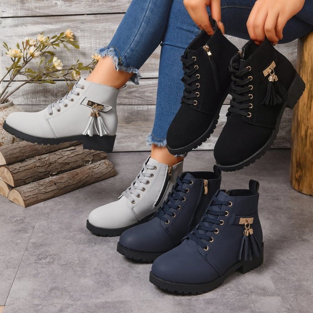 Sepatu Bot Wanita Model Tali d - Tassel Fringe Trim ulasan dan harga