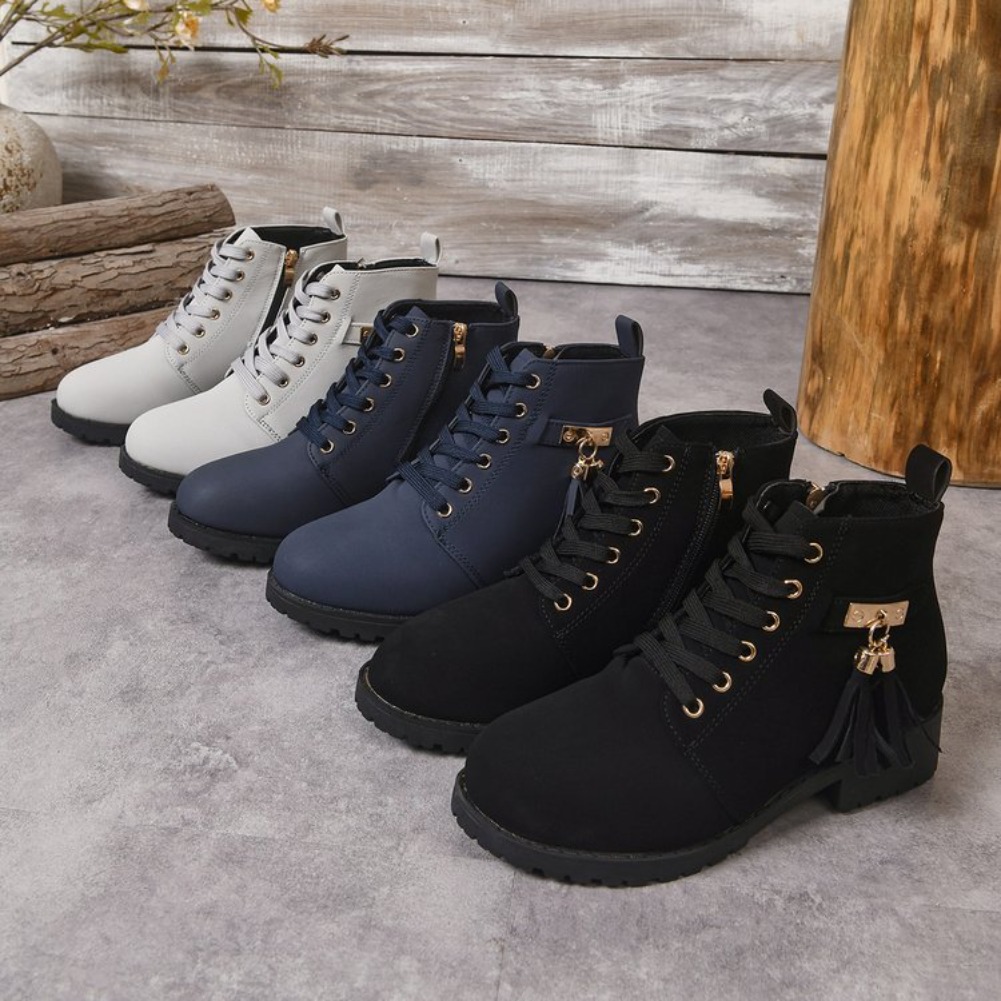 Sepatu Bot Wanita Model Tali d - Tassel Fringe Trim ulasan dan harga