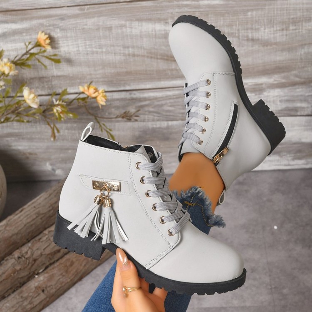 Sepatu Bot Wanita Model Tali d - Tassel Fringe Trim ulasan dan harga